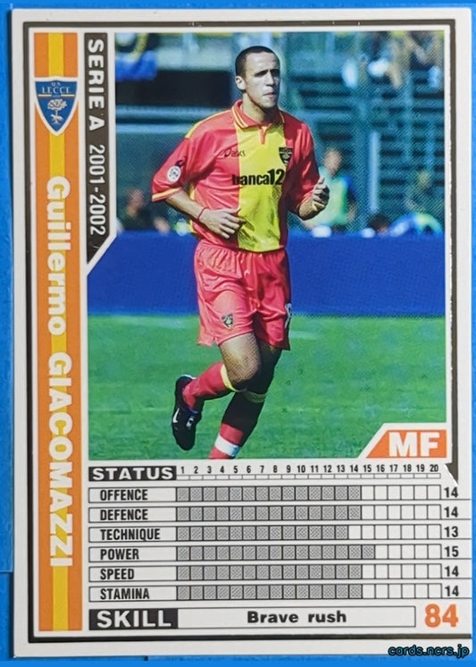 Panini WCCF Football WCCF/2001-2002-138/288 N Guillermo GIACOMAZZI Trading Card NM