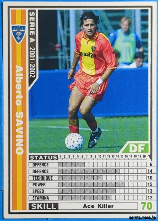 Panini WCCF Football WCCF/2001-2002-135/288 N Alberto SAVINO Trading Card NM