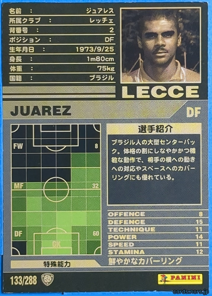 Panini WCCF Football WCCF/2001-2002-133/288 N JUAREZ Trading Card NM