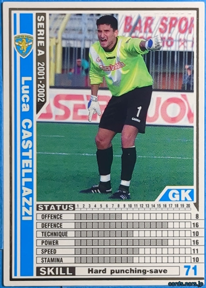 Panini WCCF Football WCCF/2001-2002-033/288 N Luca Castellazzi Trading Card NM