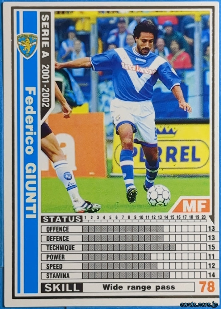 Panini WCCF Football WCCF/2001-2002-042/288 N Federico Giunti Trading Card NM