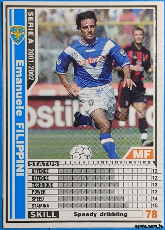 Panini WCCF Football WCCF/2001-2002-041/288 N Emanuele FILIPPINI Trading Card NM