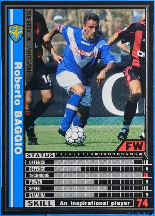Panini WCCF Football WCCF/2001-2002-045/288 N Roberto Baggio Trading Card NM