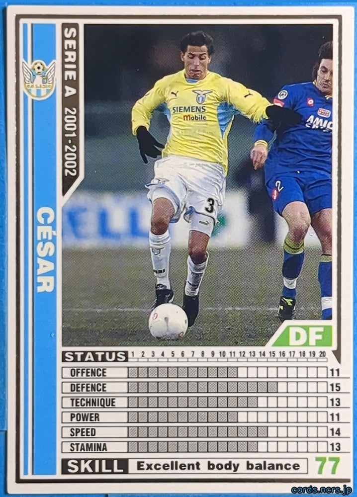 Panini WCCF Football WCCF/2001-2002-118/288 N César Trading Card NM