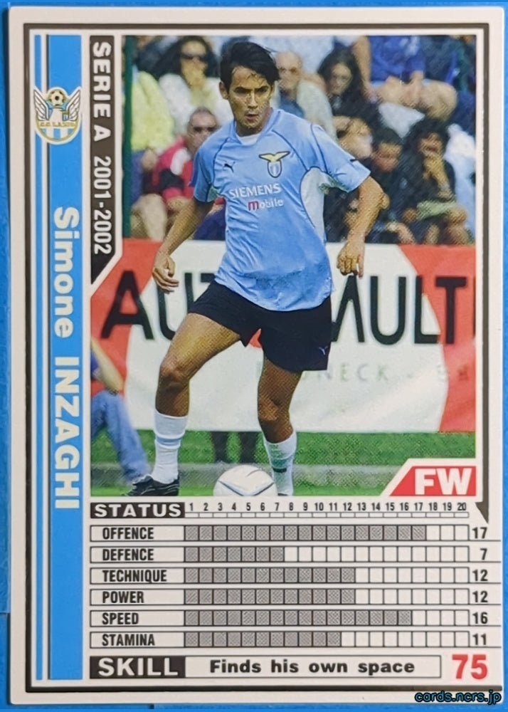 Panini WCCF Football WCCF/2001-2002-127/288 N Simone INZAGHI Trading Card NM