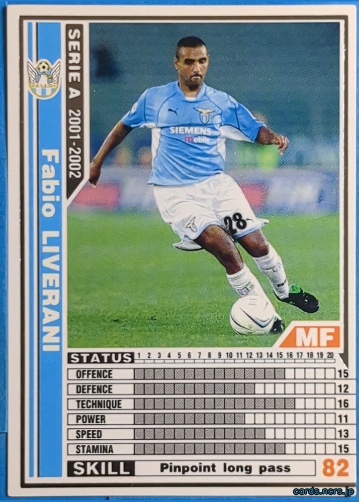 Panini WCCF Football WCCF/2001-2002-123/288 N Fabio LIVERANI Trading Card NM