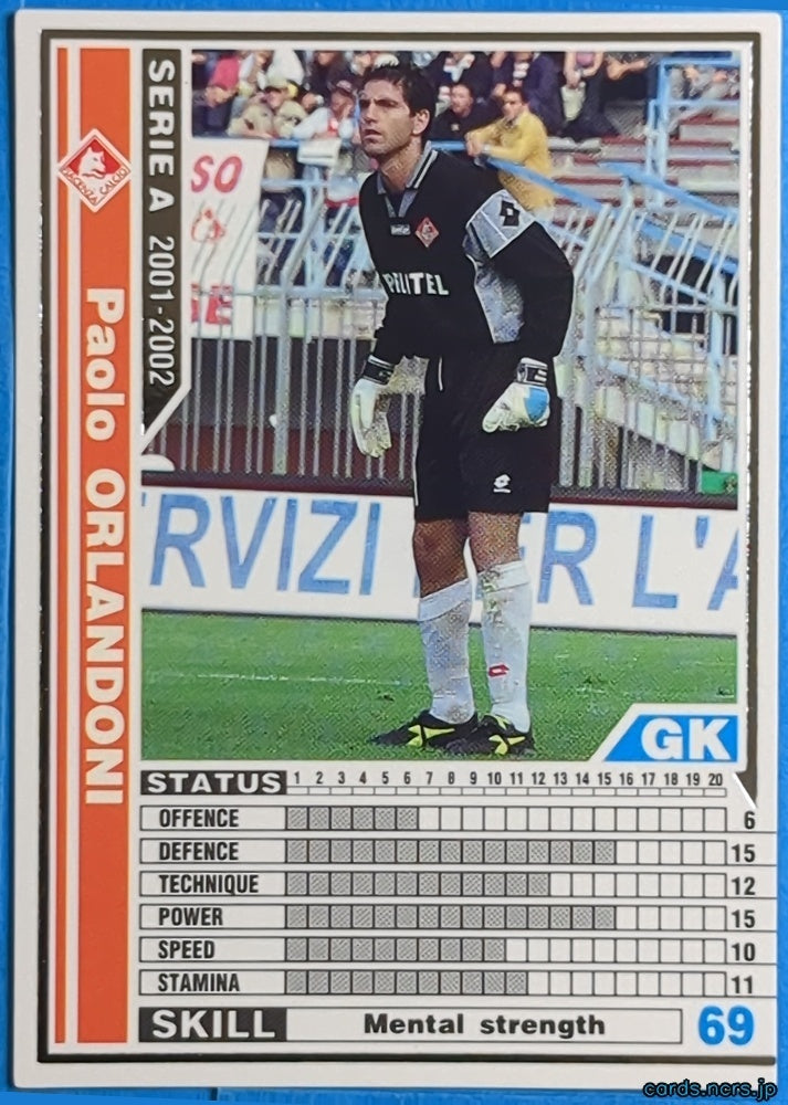 Panini WCCF Football WCCF/2001-2002-193/288 N Paolo Orlandoni Trading Card NM