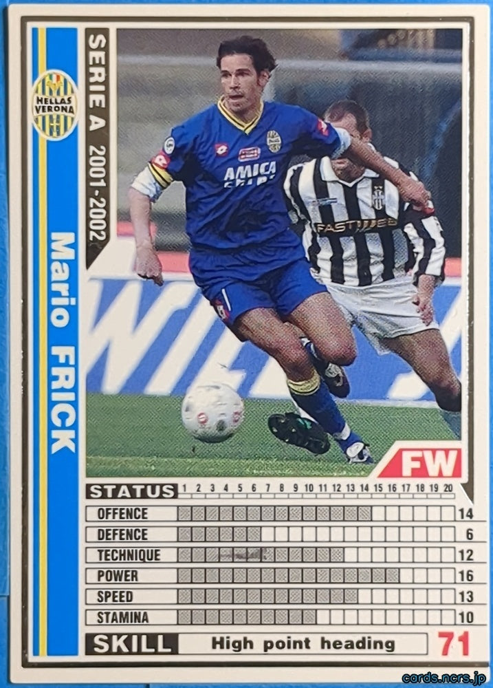 Panini WCCF Football WCCF/2001-2002-286/288 N Mario FRICK Trading Card NM