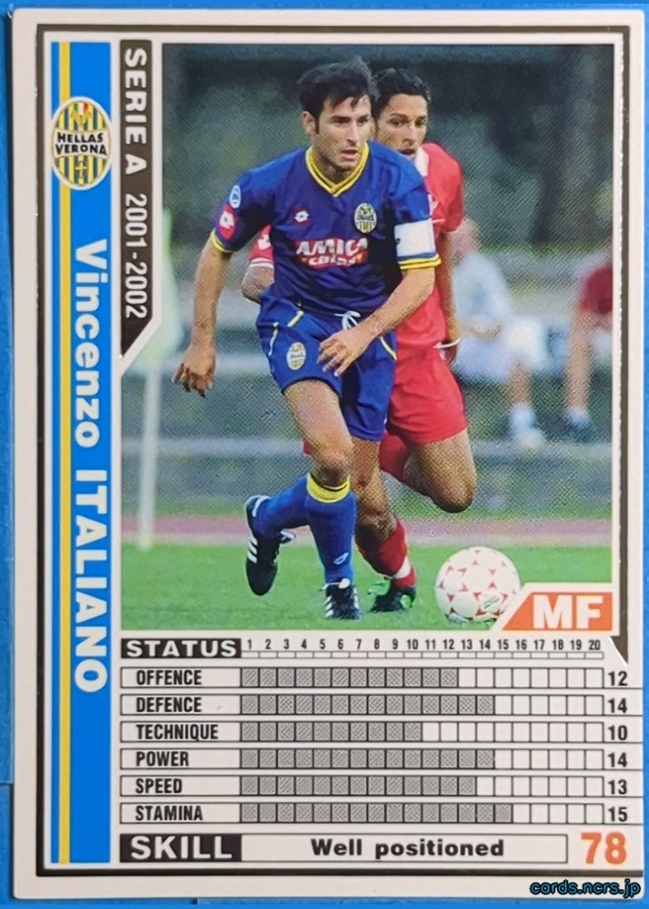 Panini WCCF Football WCCF/2001-2002-282/288 N Vincenzo Italiano Trading Card NM