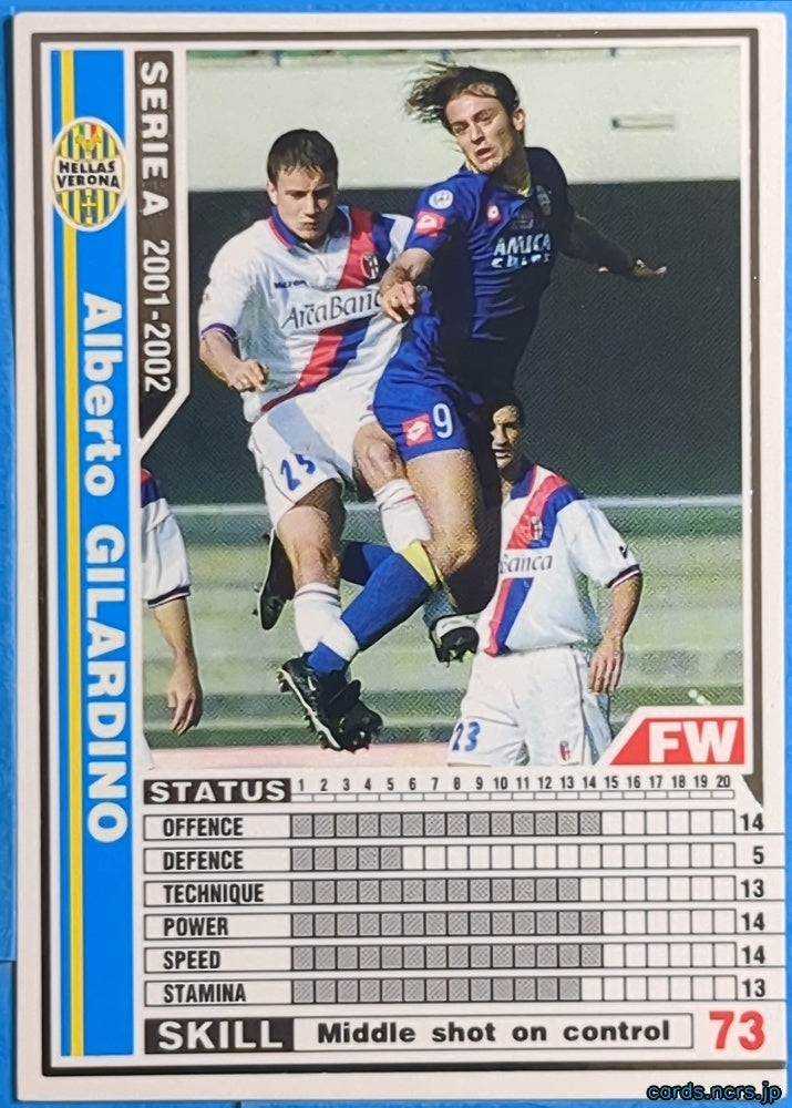 Panini WCCF Football WCCF/2001-2002-287/288 N Alberto GILARDINO Trading Card NM
