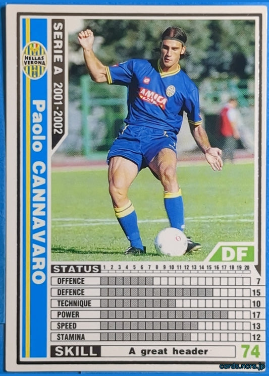 Panini WCCF Football WCCF/2001-2002-274/288 N Paolo Cannavaro Trading Card NM