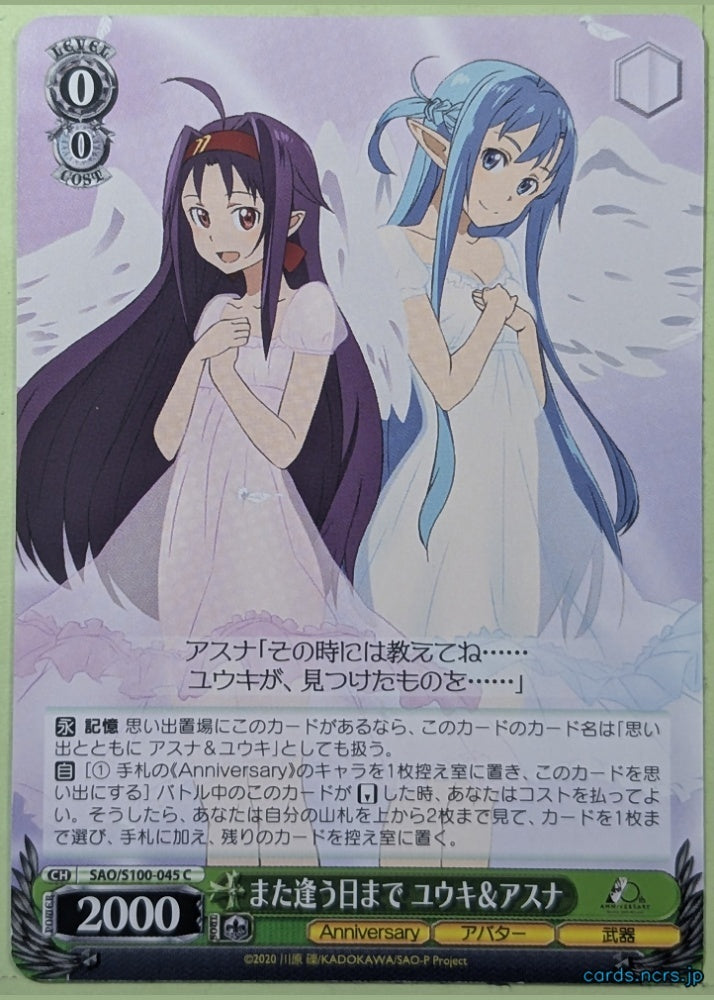 Weiss Schwarz Sword Art Online SAO/S100-045C C Yuuki Trading Card NM