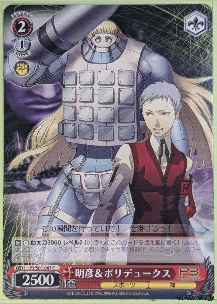 Weiss Schwarz Persona P3/S01-067C C Akihiko Sanada Trading Card NM