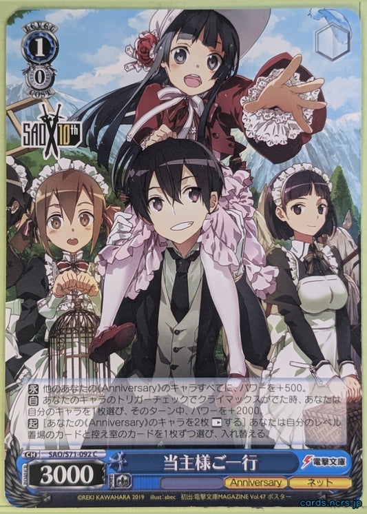 Weiss Schwarz Sword Art Online SAO/S71-092C C Kirito Trading Card NM