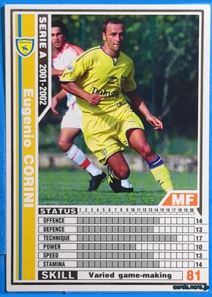 Panini WCCF Football WCCF/2001-2002-057/288 Eugenio CORINI Trading Card EX