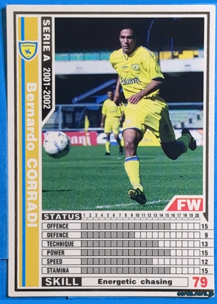 Panini WCCF Football WCCF/2001-2002-062/288 Bernardo CORRADI Trading Card NM