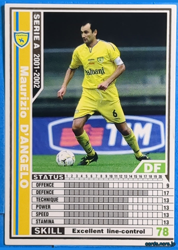 Panini WCCF Football WCCF/2001-2002-050/288 N Maurizio D'ANGELO Trading Card NM