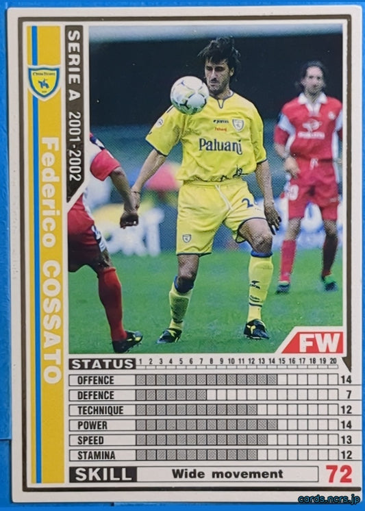 Panini WCCF Football WCCF/2001-2002-063/288 N Federico Cossato Trading Card NM