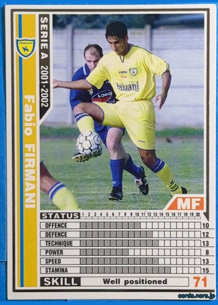 Panini WCCF Football WCCF/2001-2002-059/288 N Fabio FIRMANI Trading Card NM