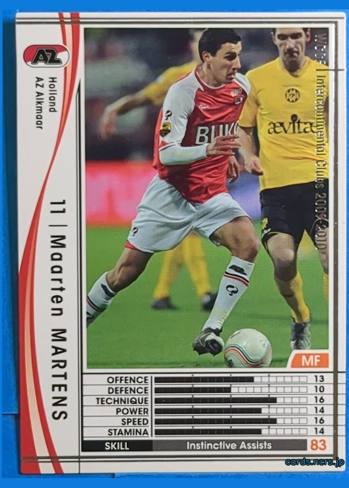 Panini WCCF Football WCCF/2009-2010-201/384 N Maarten Martens Trading Card NM