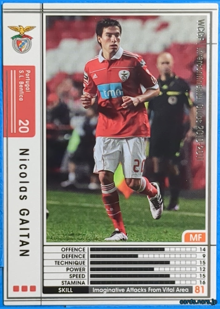Panini WCCF Football WCCF/2010-2011-249/352 N Nicolas Gaitan Trading Card NM