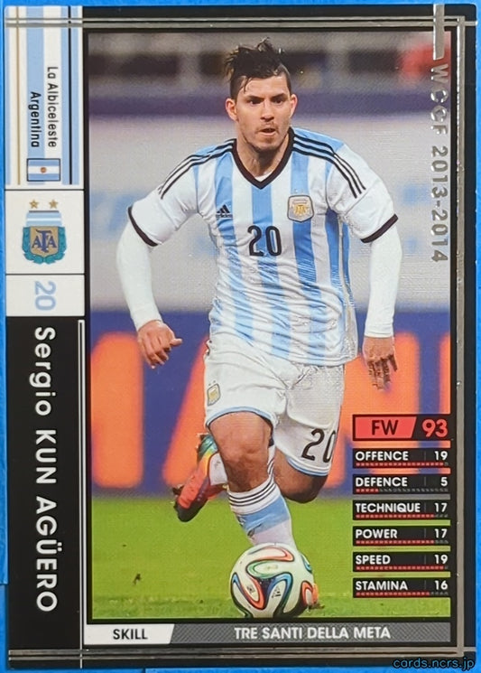 Panini WCCF Football WCCF/2013-2014-285/385 N Sergio KUN AGÜERO Trading Card NM