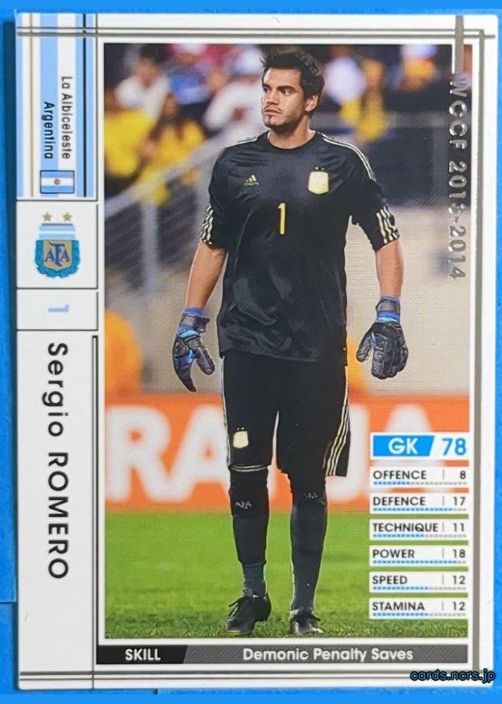 Panini WCCF Football WCCF/2013-2014-273/385 N Sergio ROMERO Trading Card NM