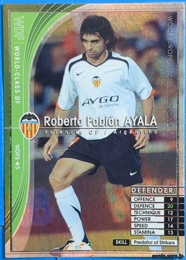 Panini WCCF Football WCCF/2005-2006-WDF5/5 N Roberto Fabián AYALA Trading Card NM