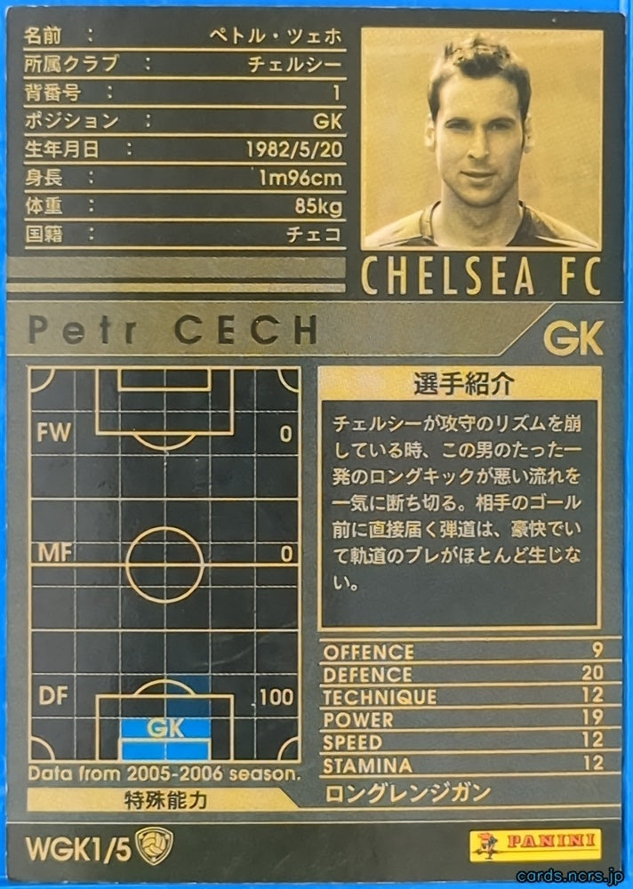 Panini WCCF Football WCCF/WGK1/5-2005-2006-0/0 N Petr Cech Trading Card NM