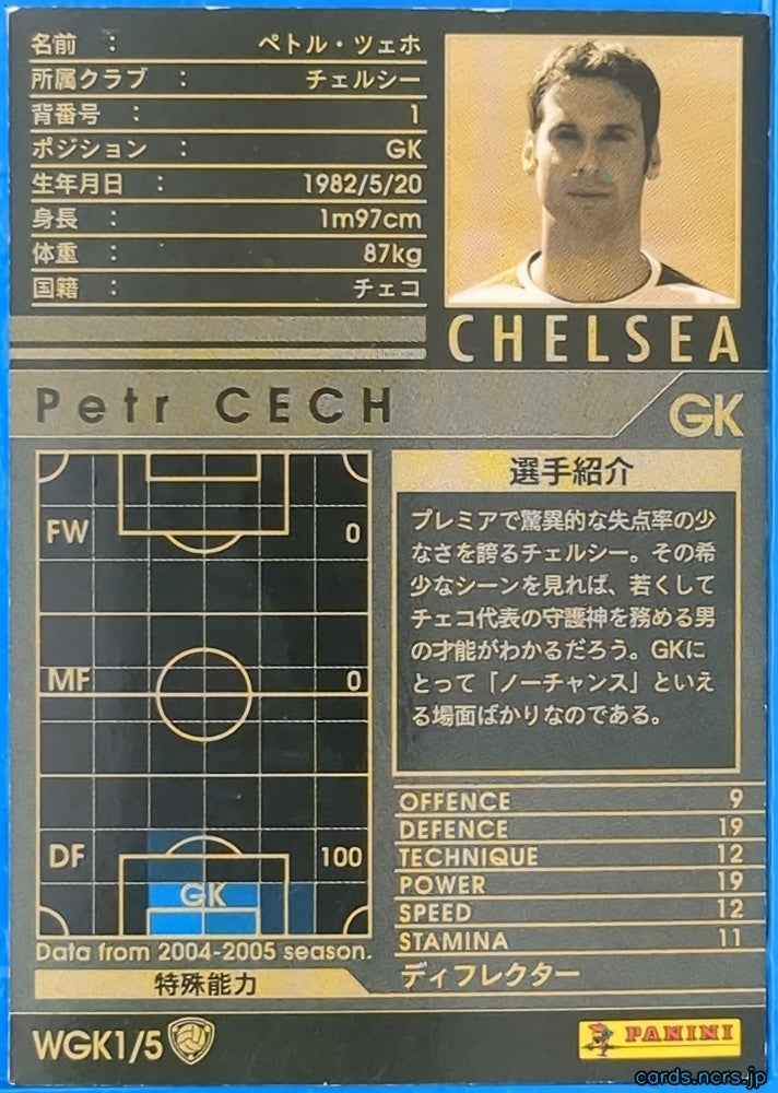Panini WCCF Football WCCF/2004-2005-WGK1/5 N Petr Cech Trading Card NM