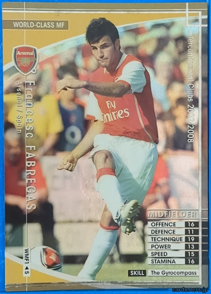 Panini WCCF Football WCCF/2007-2008-WMF1/5 N Francesc Fabregas Trading Card NM