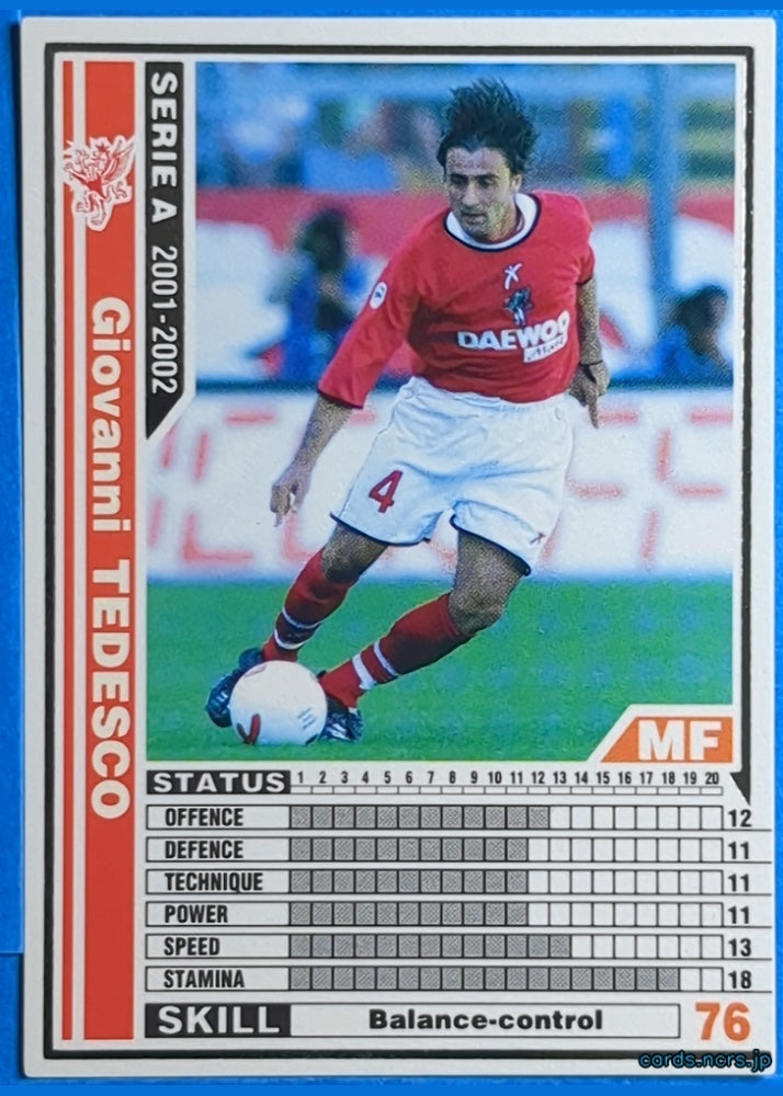 Panini WCCF Football WCCF/2001-2002-189/288 N Giovanni Tedesco Trading Card EX
