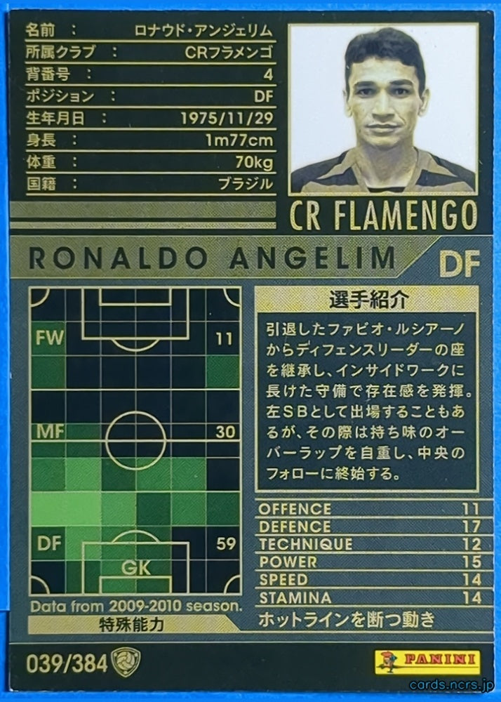 Panini WCCF Football WCCF/2009-2010-039/384 N RONALDO ANGELIM Trading Card NM