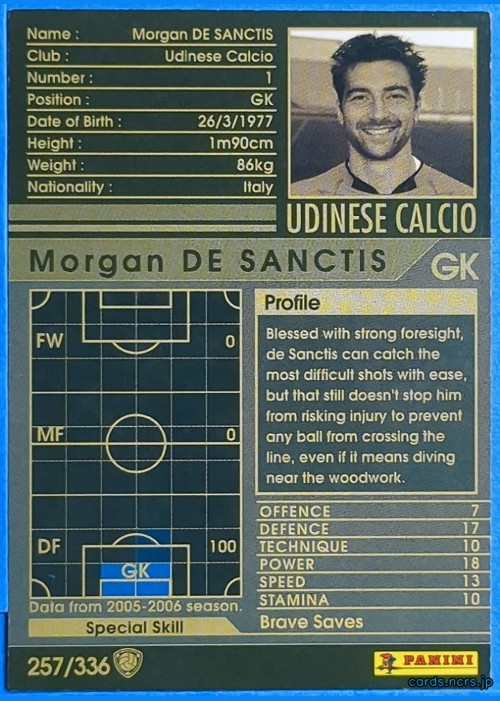 Panini WCCF Football WCCF/2005-2006-257/336EN N Morgan De Sanctis Trading Card NM