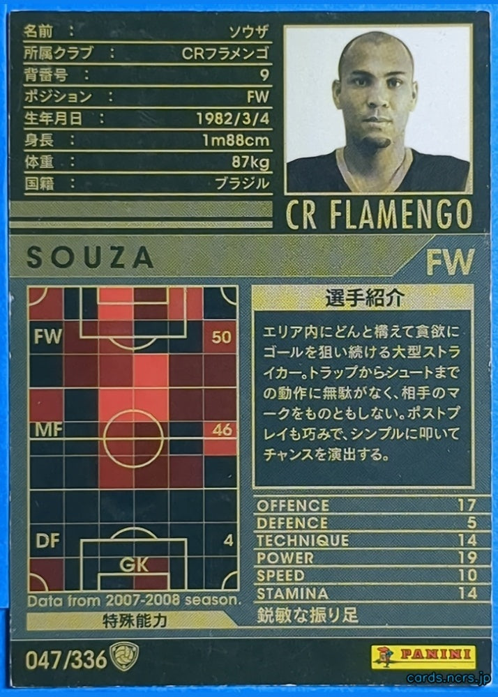 Panini WCCF Football WCCF/2007-2008-047/336 N SOUZA Trading Card NM