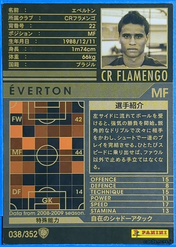 Panini WCCF Football WCCF/2008-2009-038/352 N Everton Trading Card NM