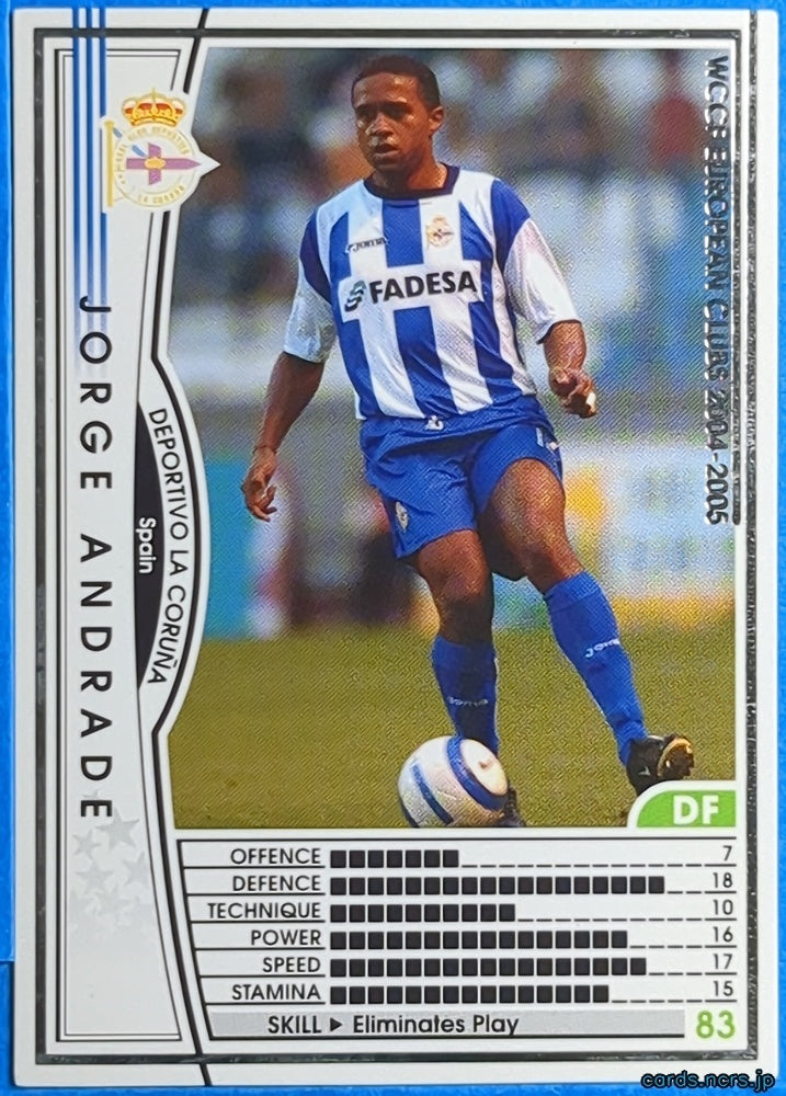 Panini WCCF Football WCCF/2004-2005-196/224 N Jorge Andrade Trading Card NM