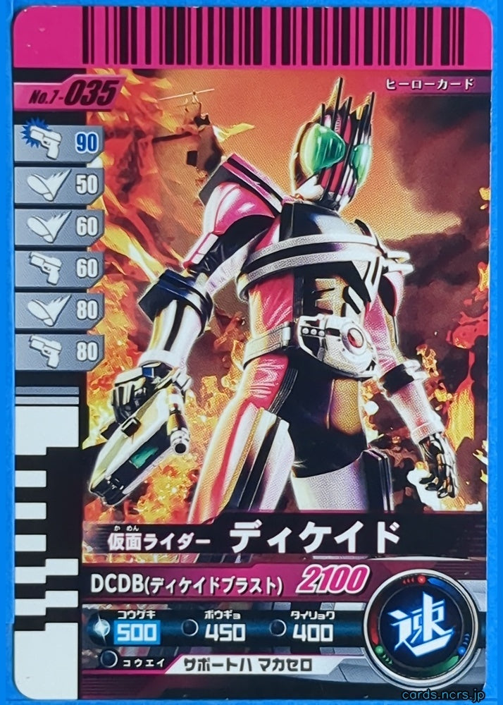GANBARIDE Kamen Rider GNB/7-035 1Star Decade Trading Card NM