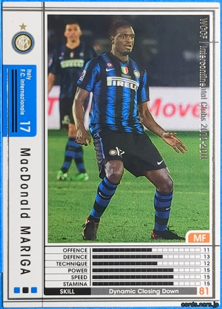 Panini WCCF Football WCCF/2010-2011-219/352 N MacDonald MARIGA Trading Card NM