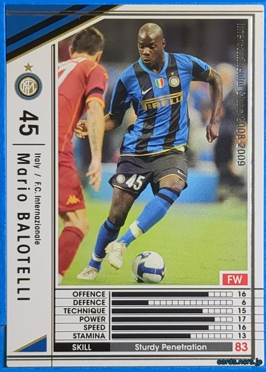Panini WCCF Football WCCF/2008-2009-254/352 N Mario Balotelli Trading Card NM