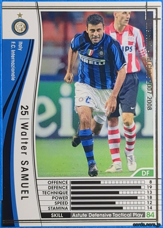 Panini WCCF Football WCCF/2007-2008-263/336 N Walter Samuel Trading Card NM