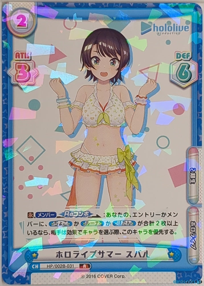 Re birth for you Hololive Re/HP/002B-031 R Oozora Subaru Trading Card NM