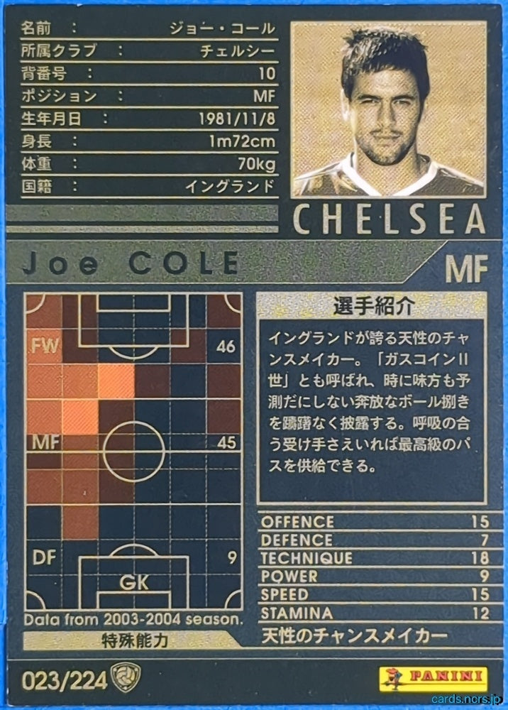 Panini WCCF Football WCCF/2004-2005-023/224 N Joe Cole Trading