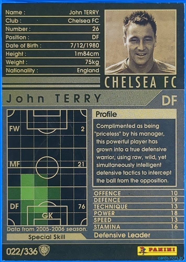 Panini WCCF Football WCCF/2005-2006-022/336EN N John Terry Trading Card NM