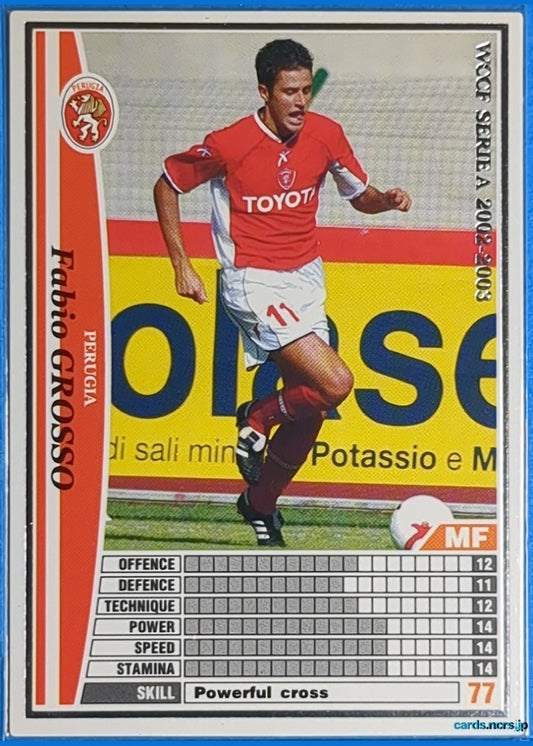 Panini WCCF Football WCCF/2002-2003-202/288 N Fabio Grosso Trading Card NM