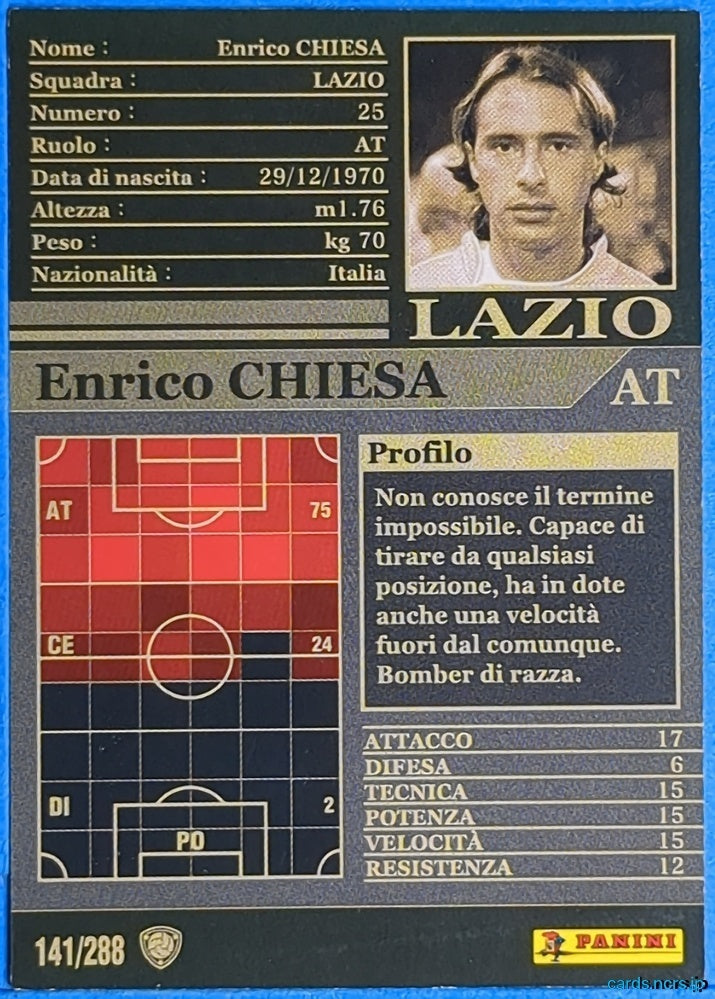Panini WCCF Football WCCF/2002-2003-141/288 N Enrico Chiesa Trading Card NM