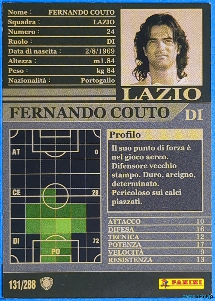 Panini WCCF Football WCCF/2002-2003-131/288EN N Fernando Couto Trading Card NM