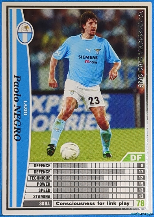 Panini WCCF Football WCCF/2002-2003-133/288EN N Paolo Negro Trading Card NM