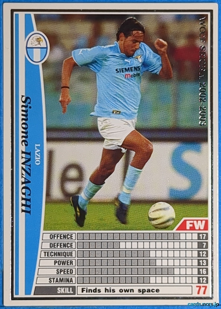 Panini WCCF Football WCCF/2002-2003-143/288 N Simone INZAGHI Trading Card NM