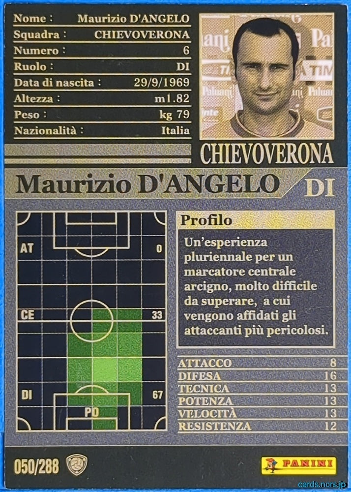 Panini WCCF Football WCCF/2002-2003-050/288EN N Maurizio D'ANGELO Trading Card NM